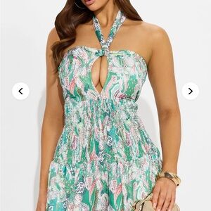Forever 21 Green Paisley Jumpsuit